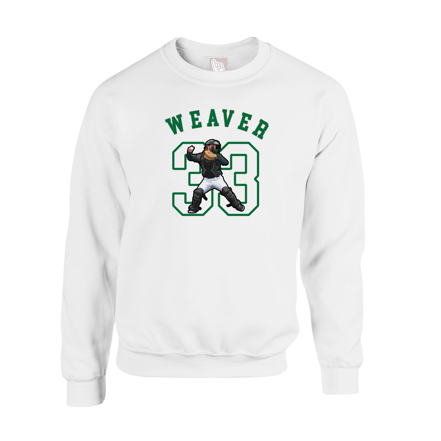 Fleece Crew — Shirsey Arch in White