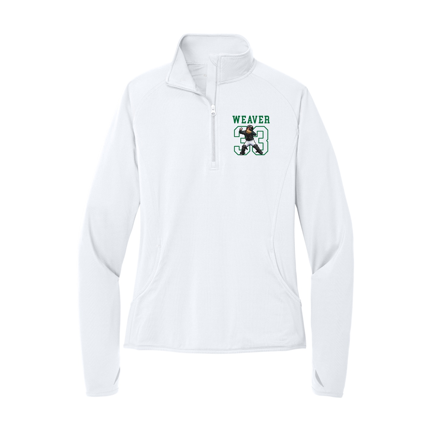Women's Q-Zip Pullover — Shirsey in White