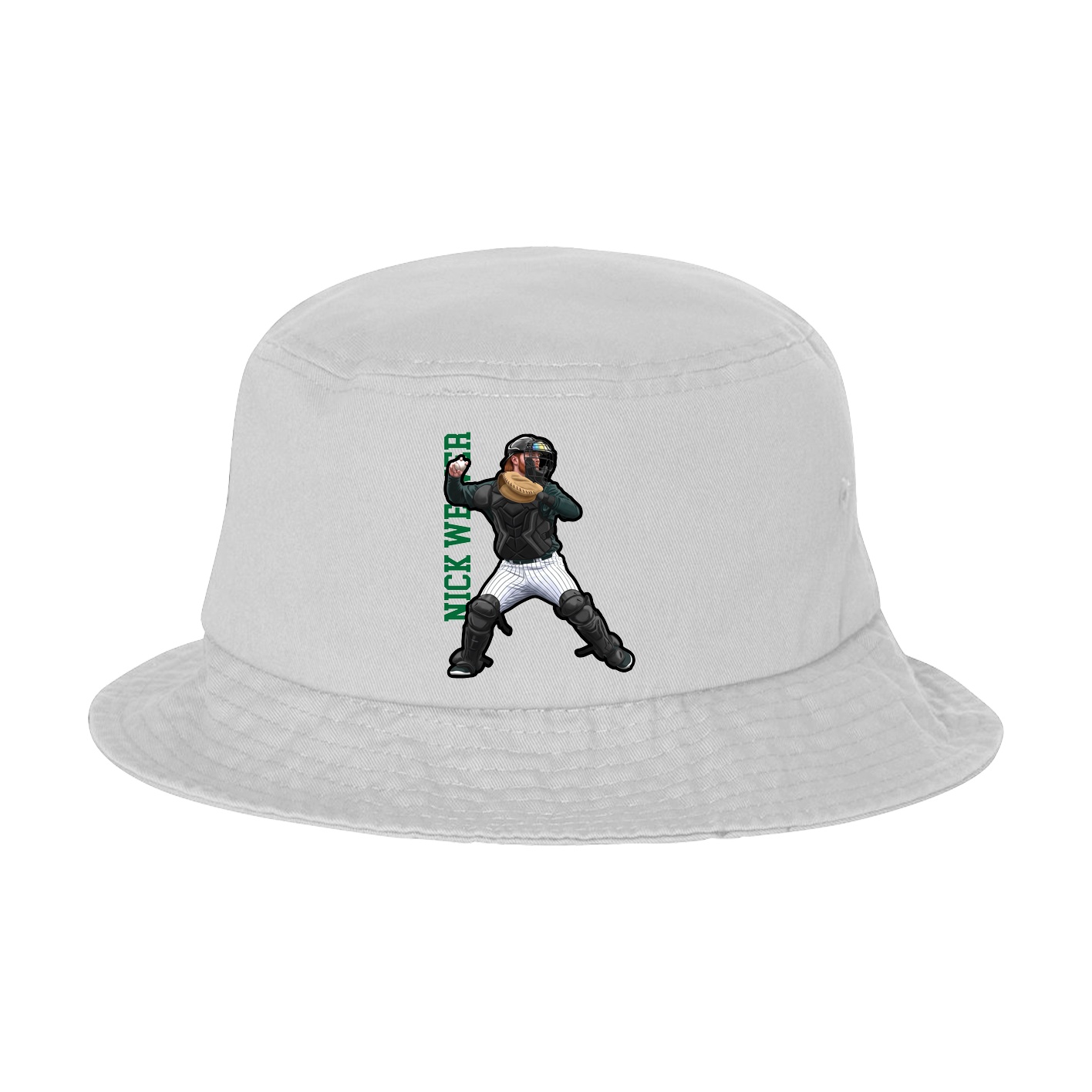 Bucket Cap — Name Vertical in White