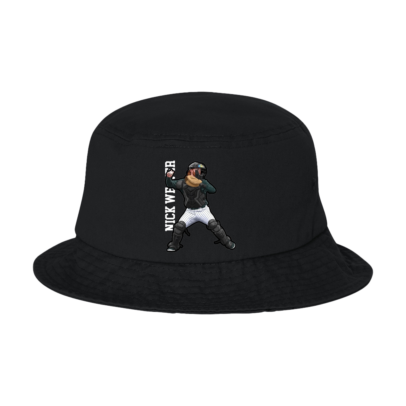 Bucket Cap — Name Vertical in Black