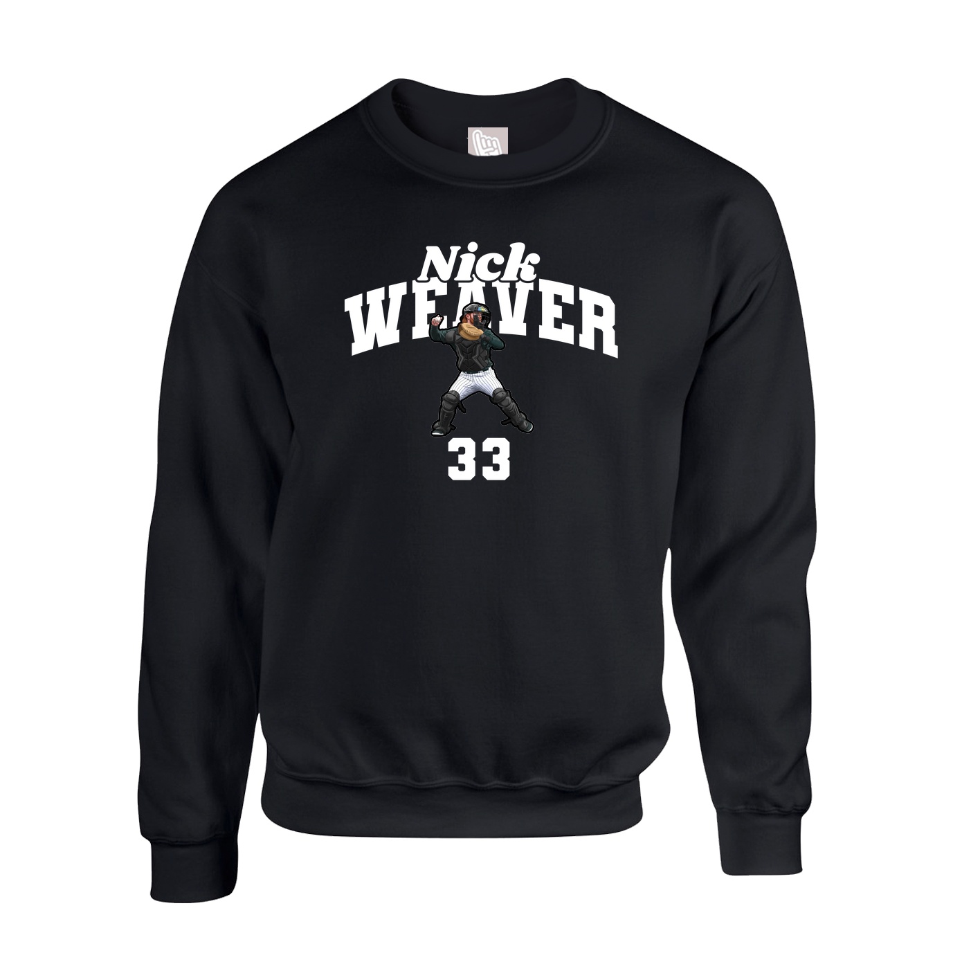 Fleece Crew — Signature Arch in Black