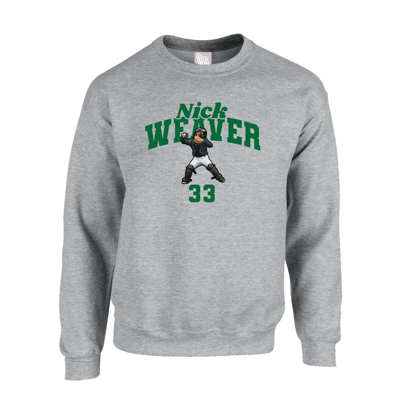 Fleece Crew — Signature Arch in Grey