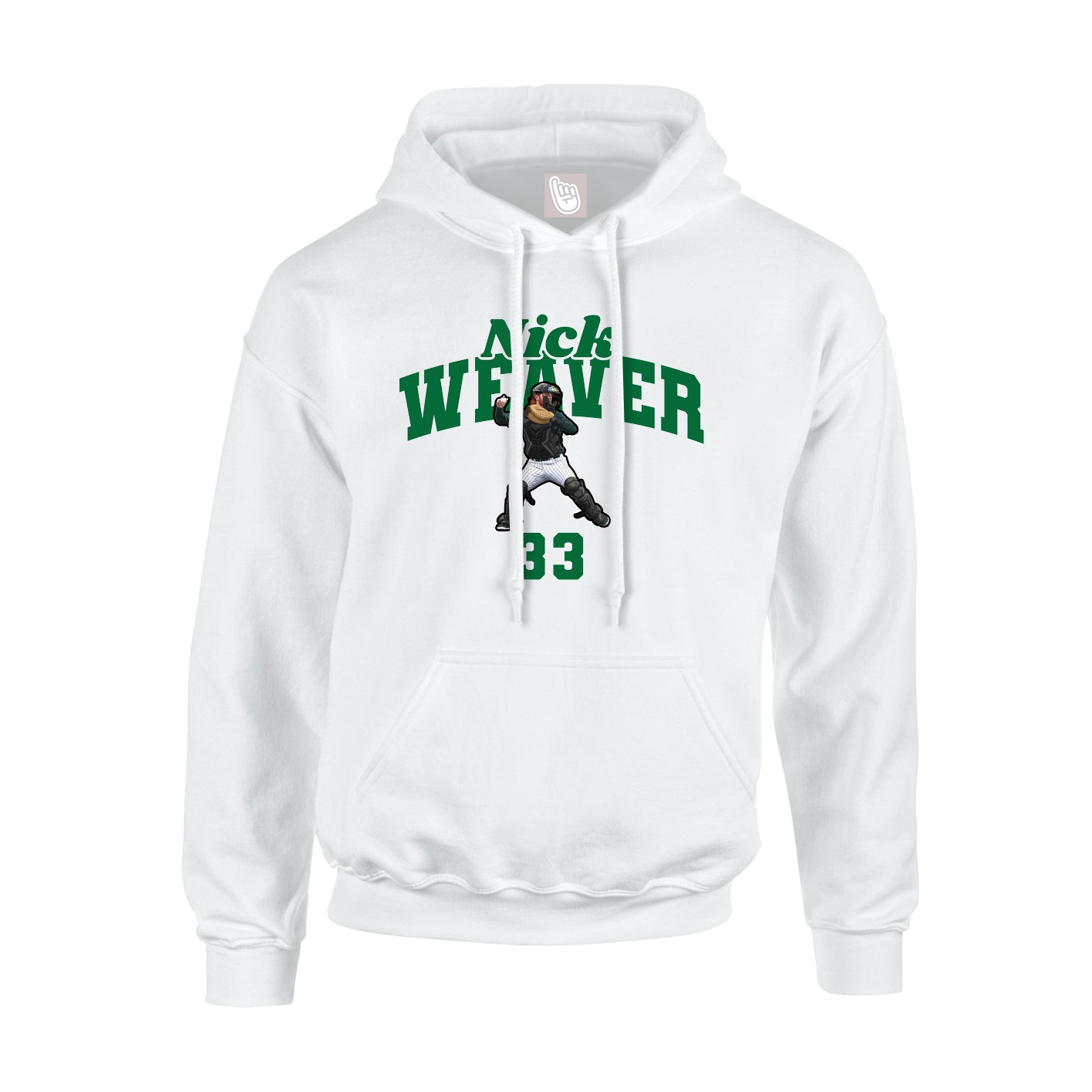 Youth Hoodie — Signature Arch in White
