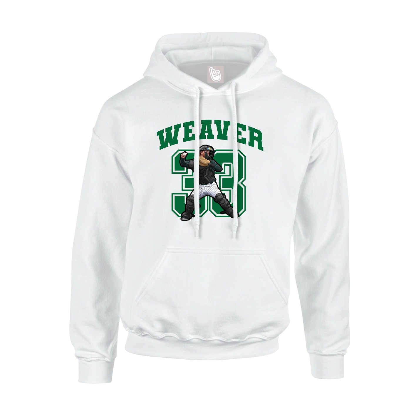 Youth Hoodie — Number in White