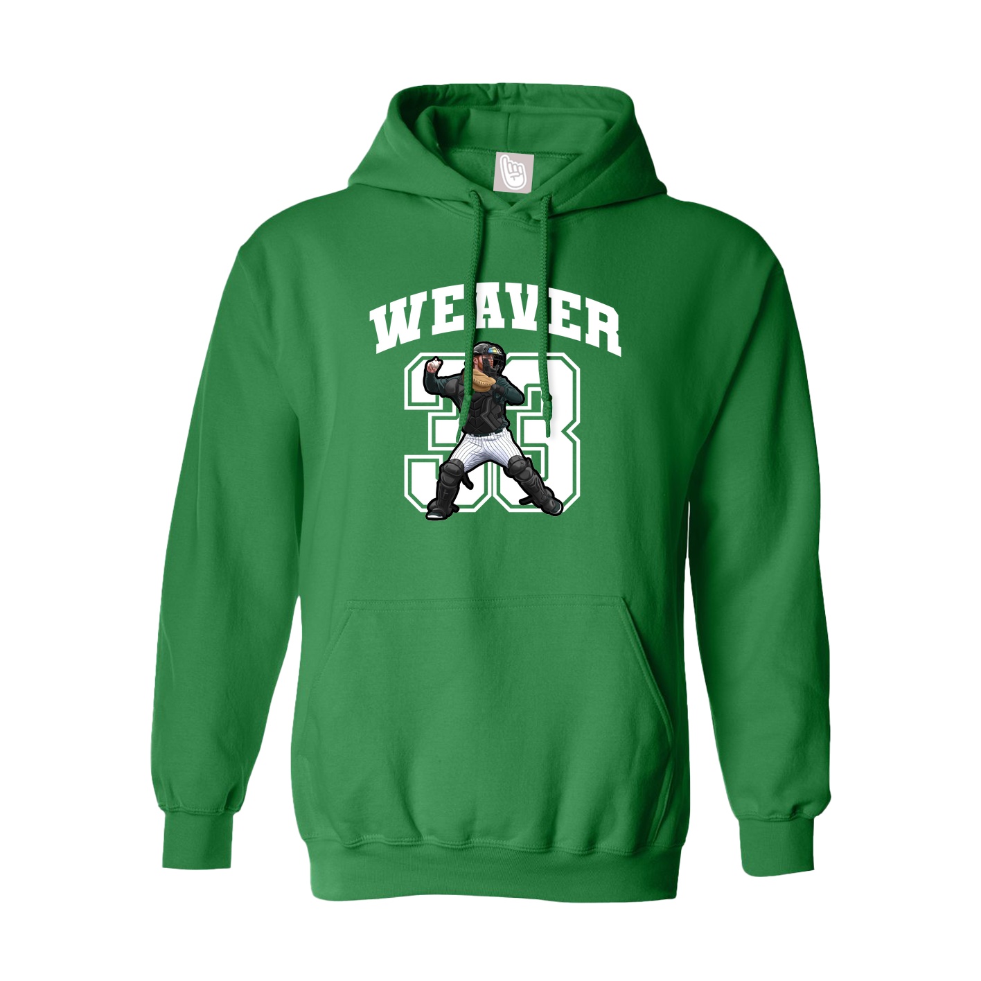 Youth Hoodie — Number in Green