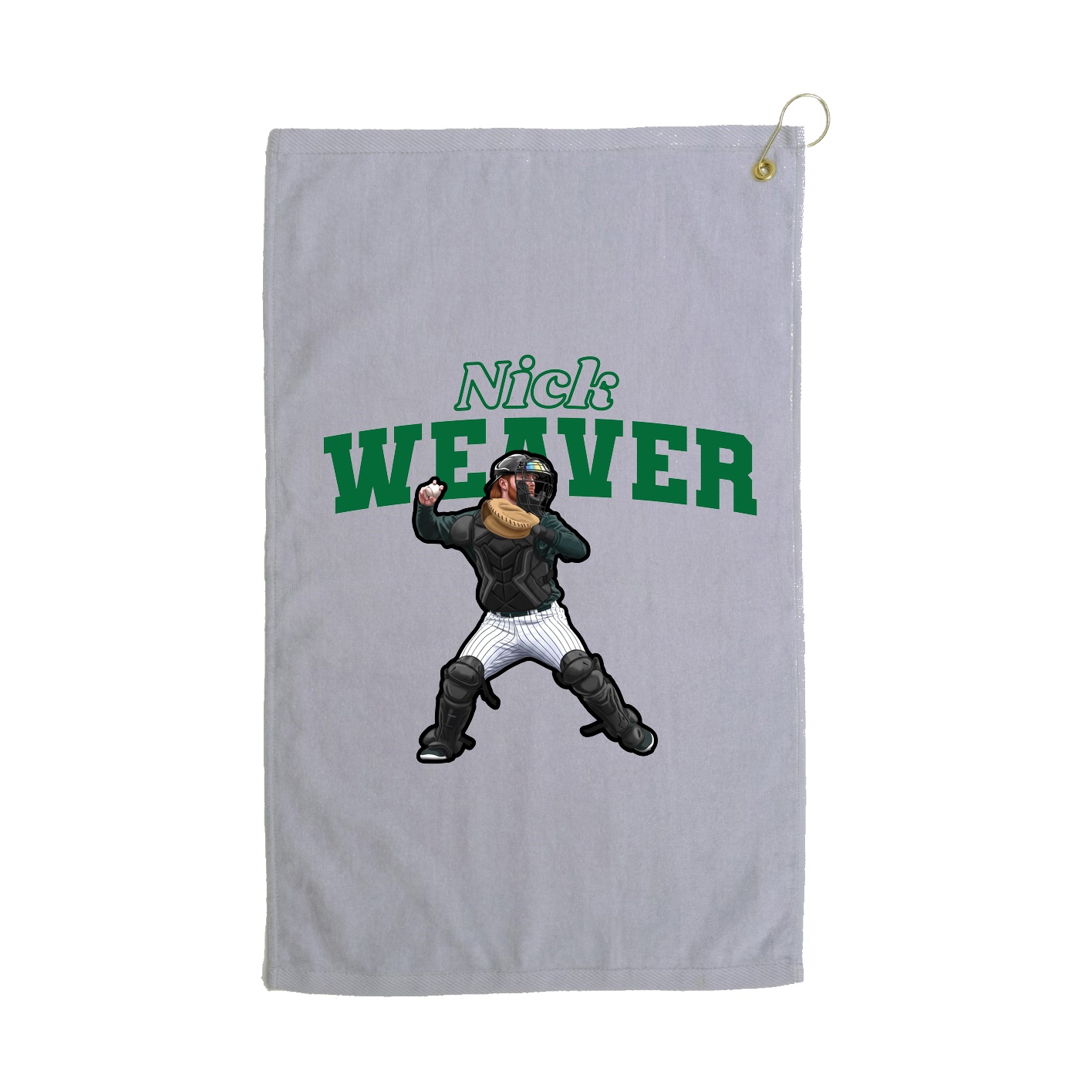 Golf Towel — Name Arch in Grey