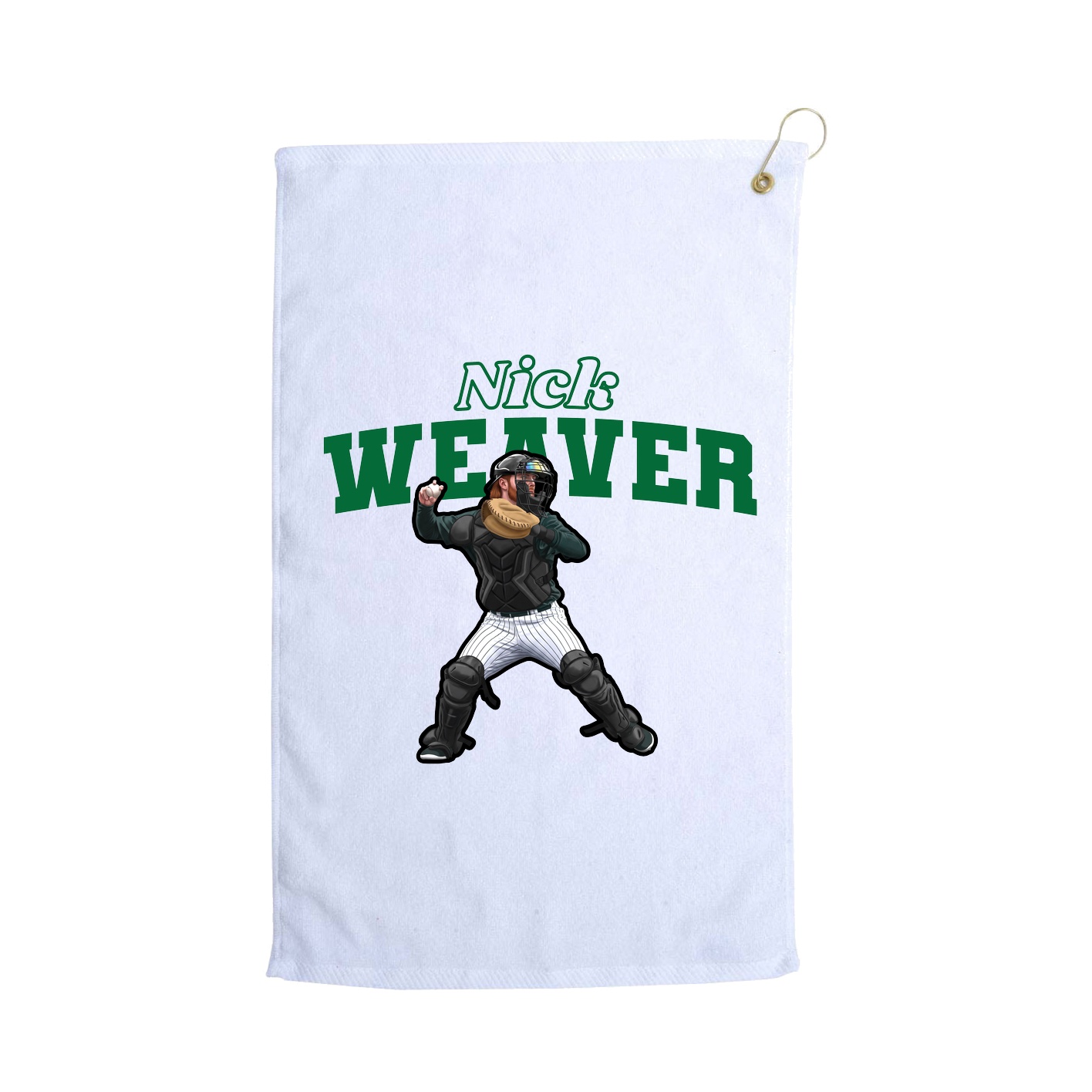 Golf Towel — Name Arch in White
