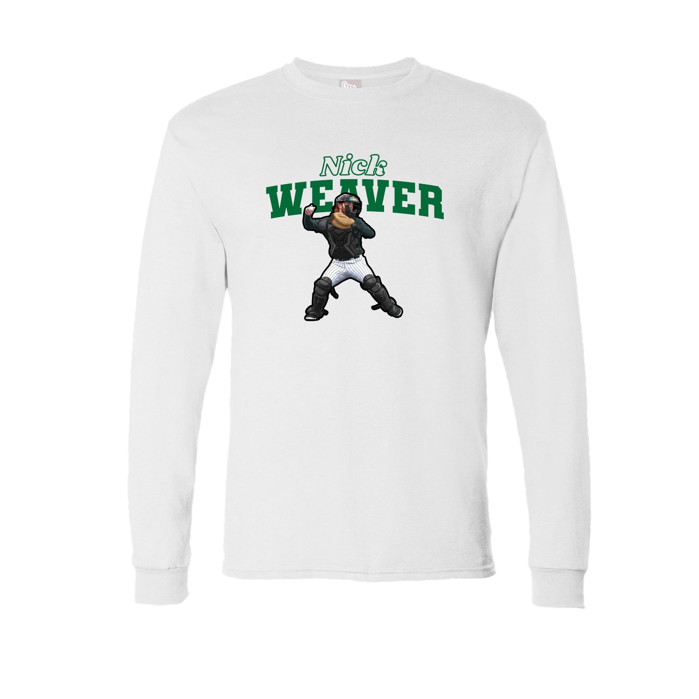 Long Sleeve Tee — Name Arch in White