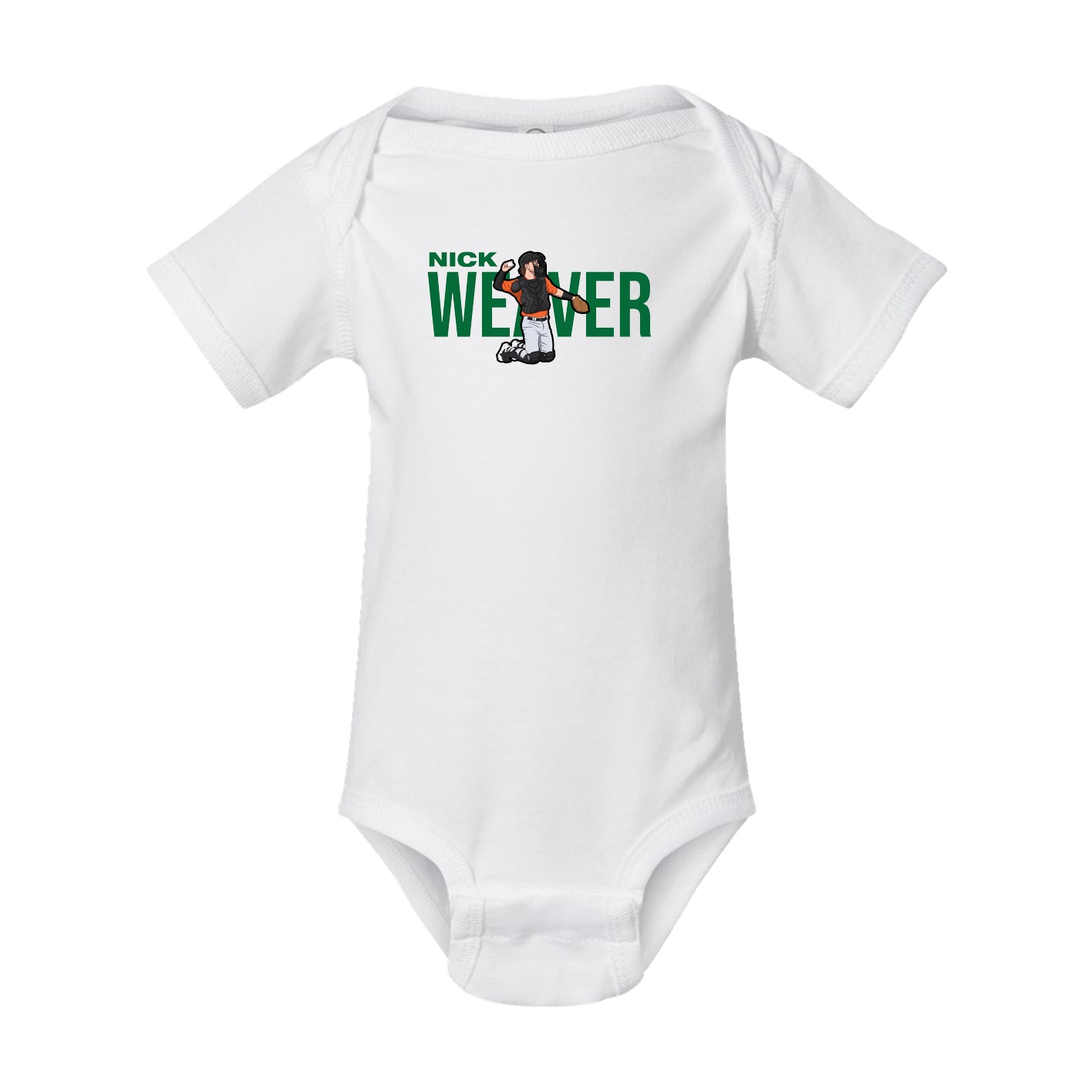 Baby Onesie — Player Name in White