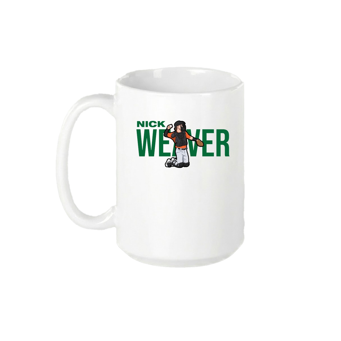 15oz Coffee Mug — Player Name in White
