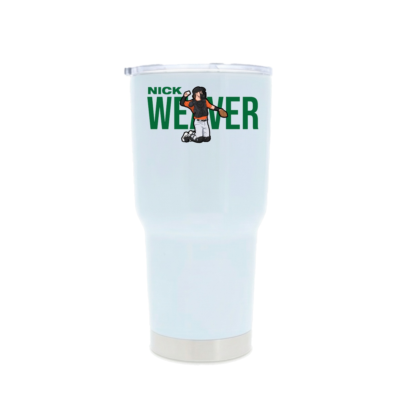 30oz Stainless Steel Tumbler — Player Name in White