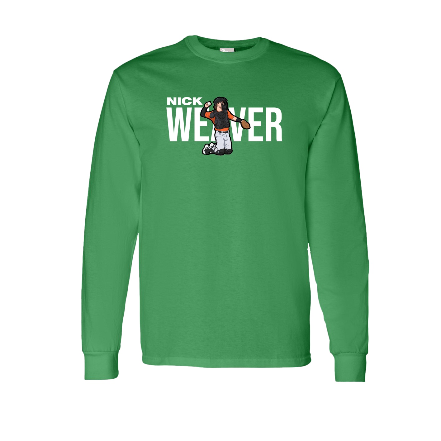 Long Sleeve Tee — Player Name in Green
