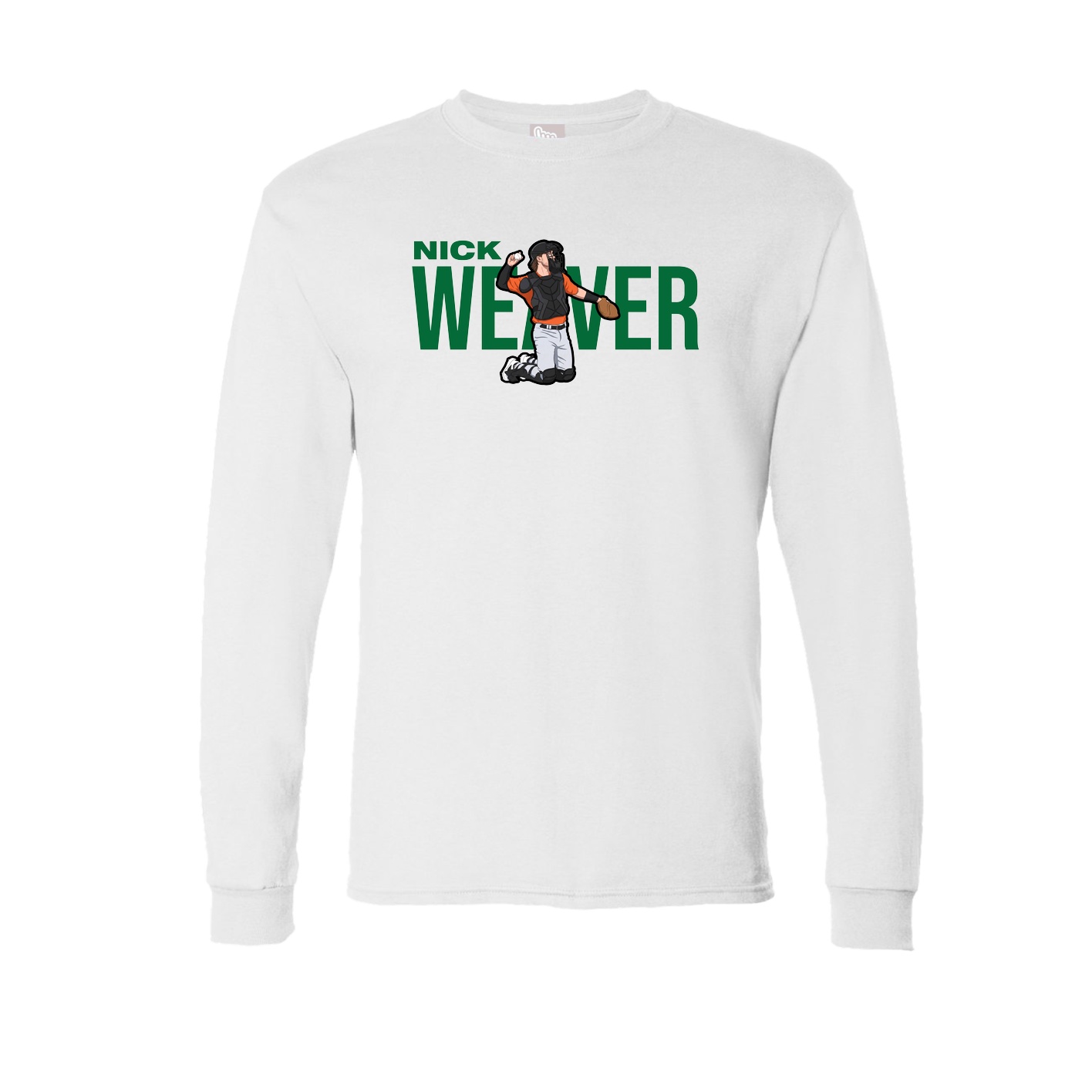 Long Sleeve Tee — Player Name in White