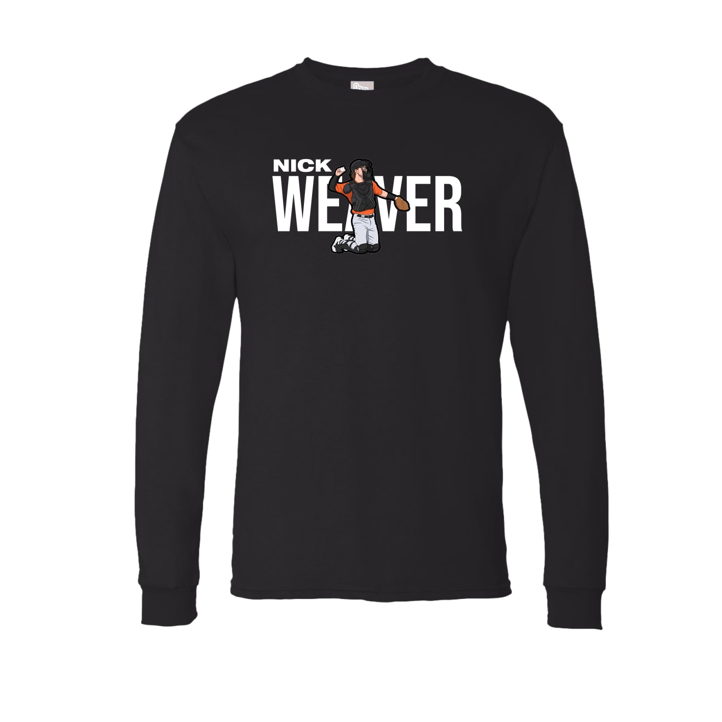 Long Sleeve Tee — Player Name in Black