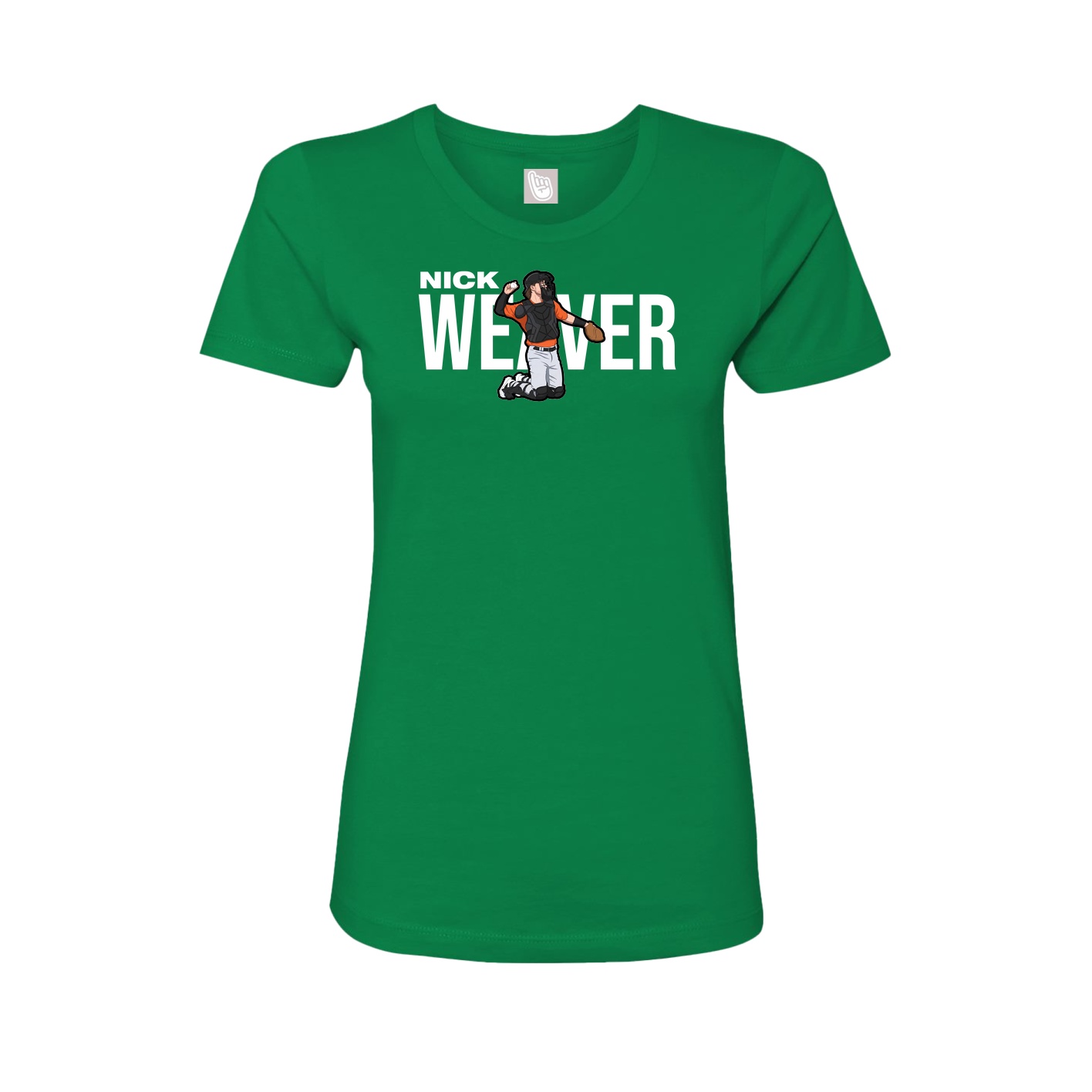 Womens Tee — Player Name in Green
