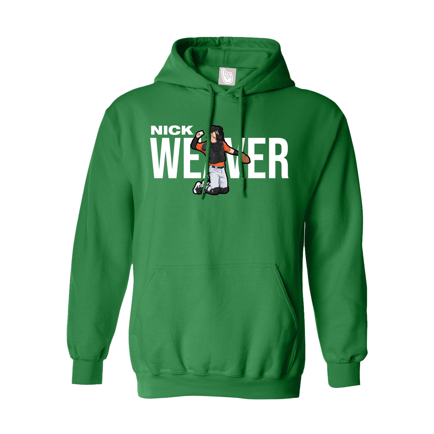 Youth Hoodie — Player Name in Green
