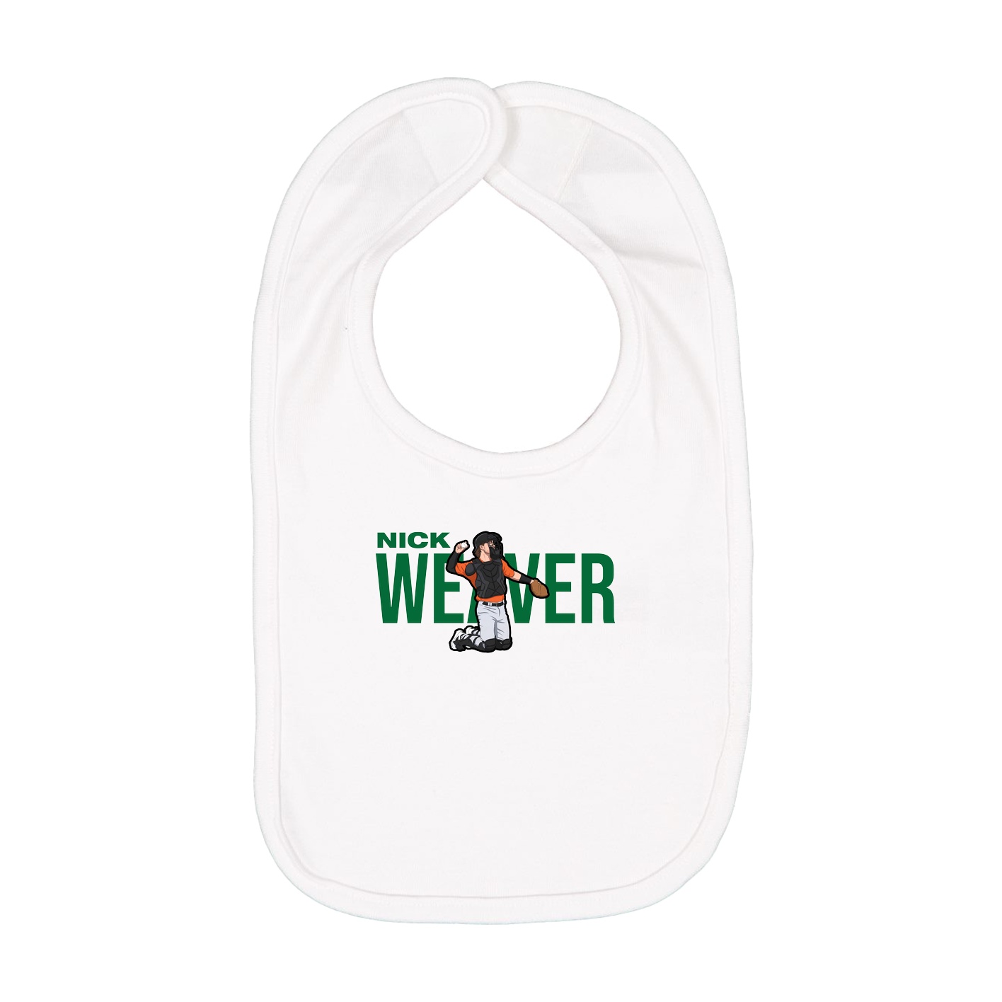 Infant Bib — Player Name in White