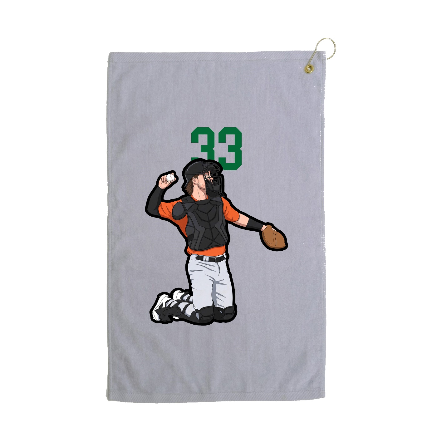 Golf Towel — Number Top in Grey