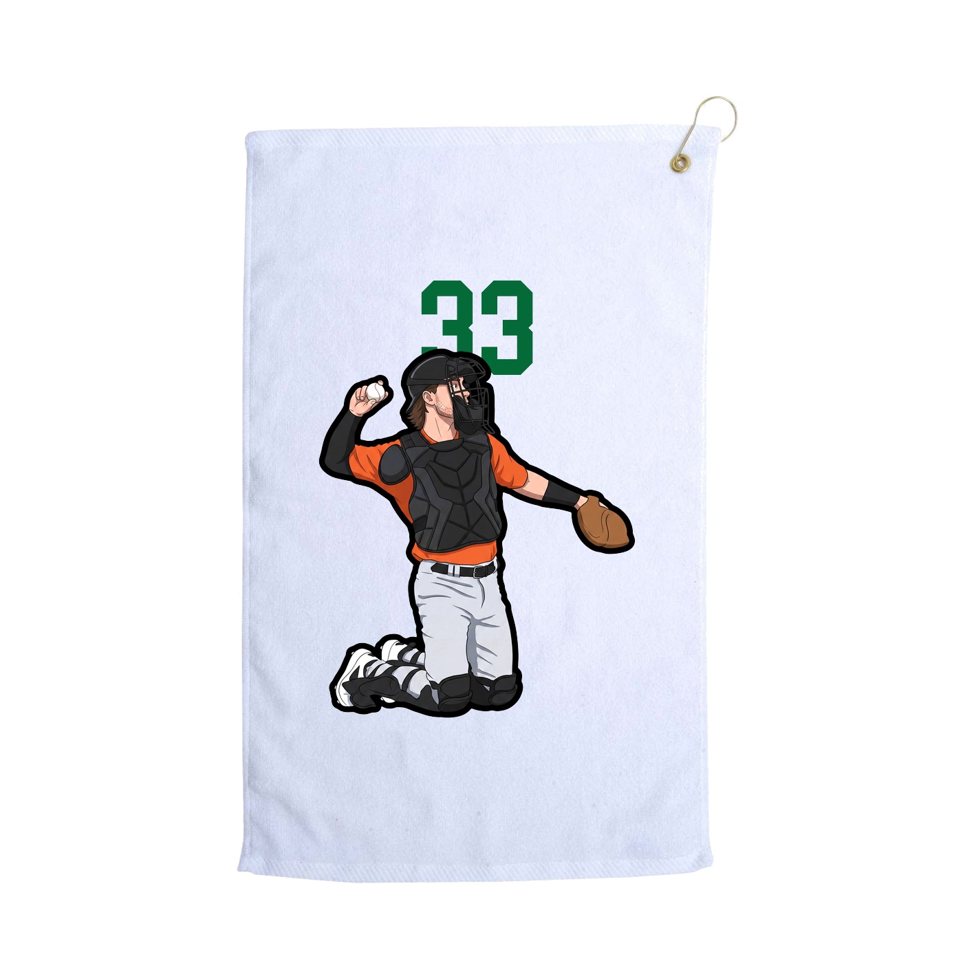 Golf Towel — Number Top in White