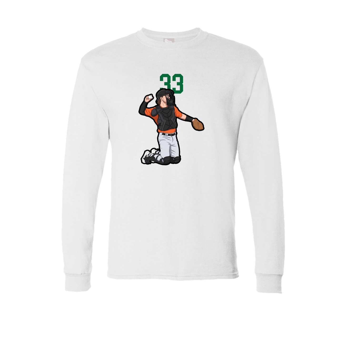 Long Sleeve Tee — Number Top in White