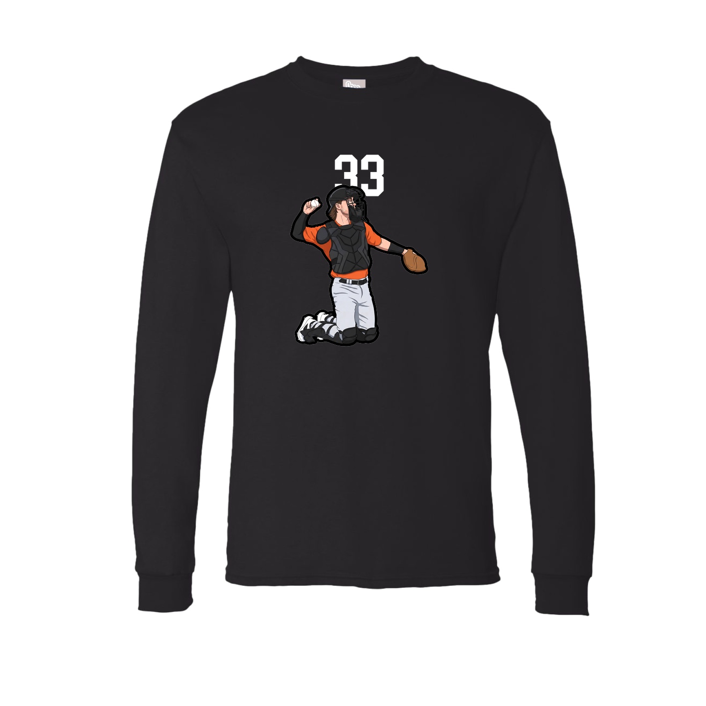Long Sleeve Tee — Number Top in Black