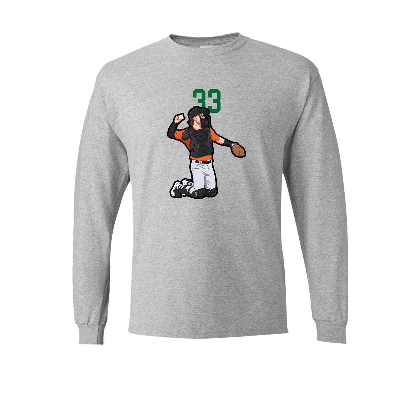 Long Sleeve Tee — Number Top in Grey