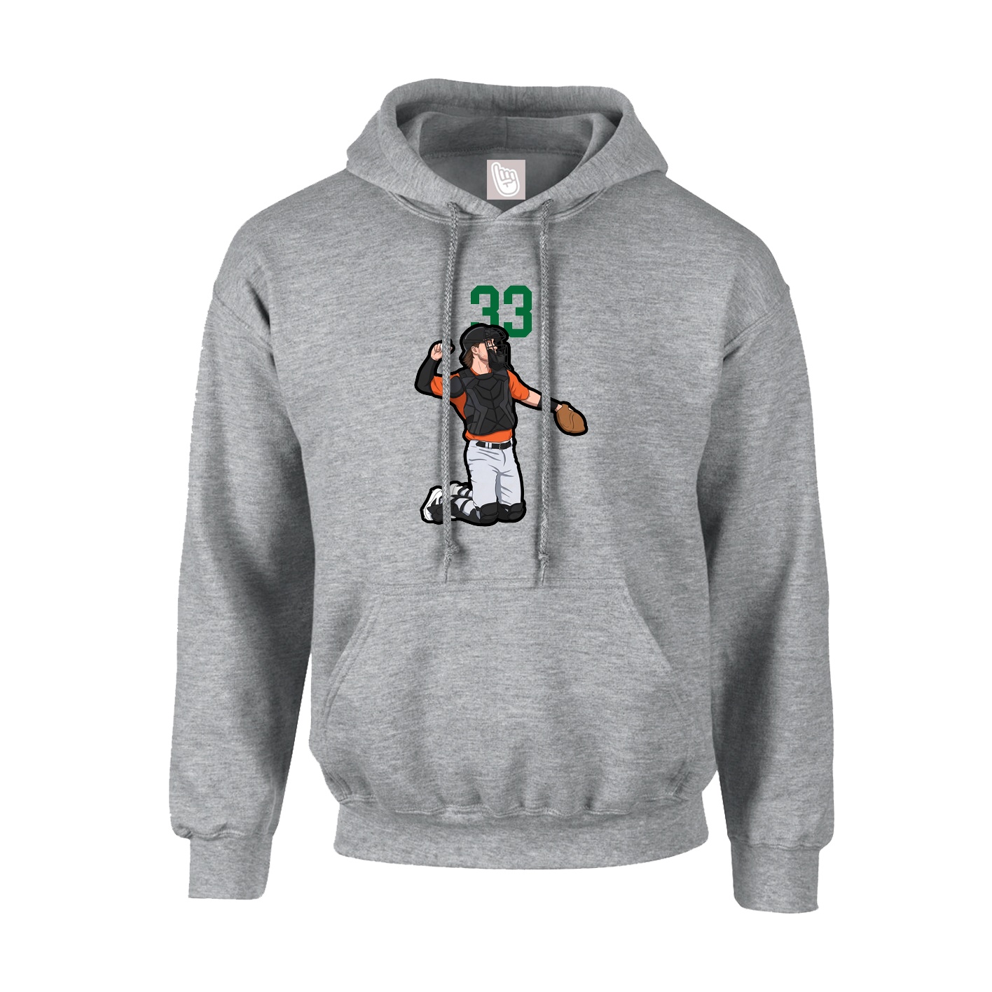 Hoodie — Number Top in Grey