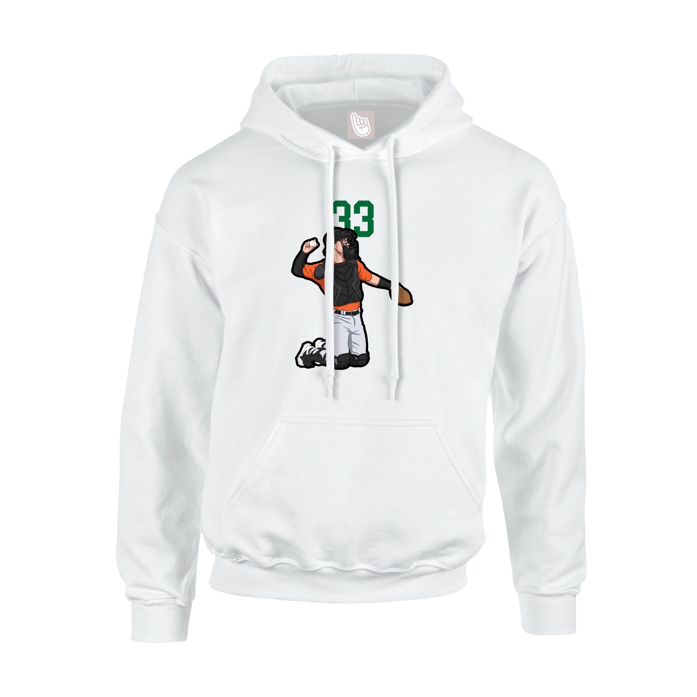Youth Hoodie — Number Top in White