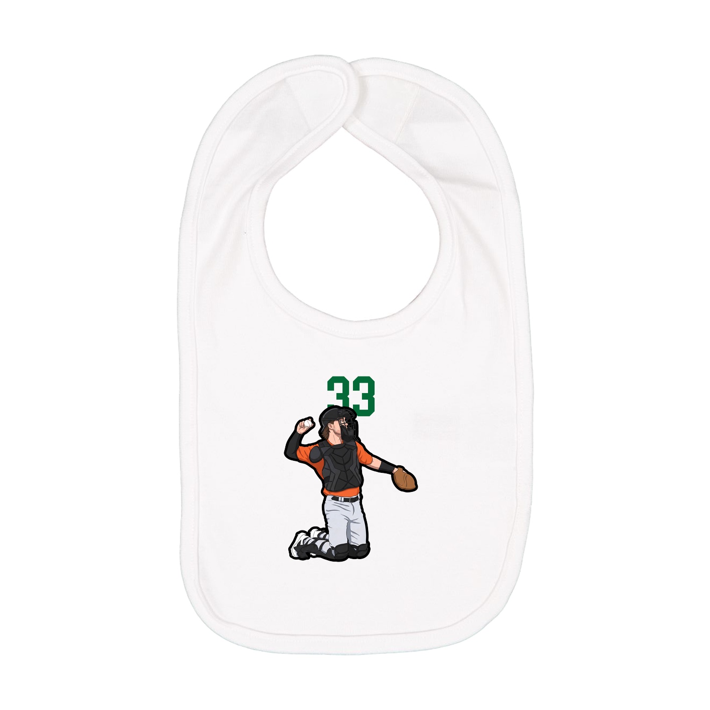 Infant Bib — Number Top in White