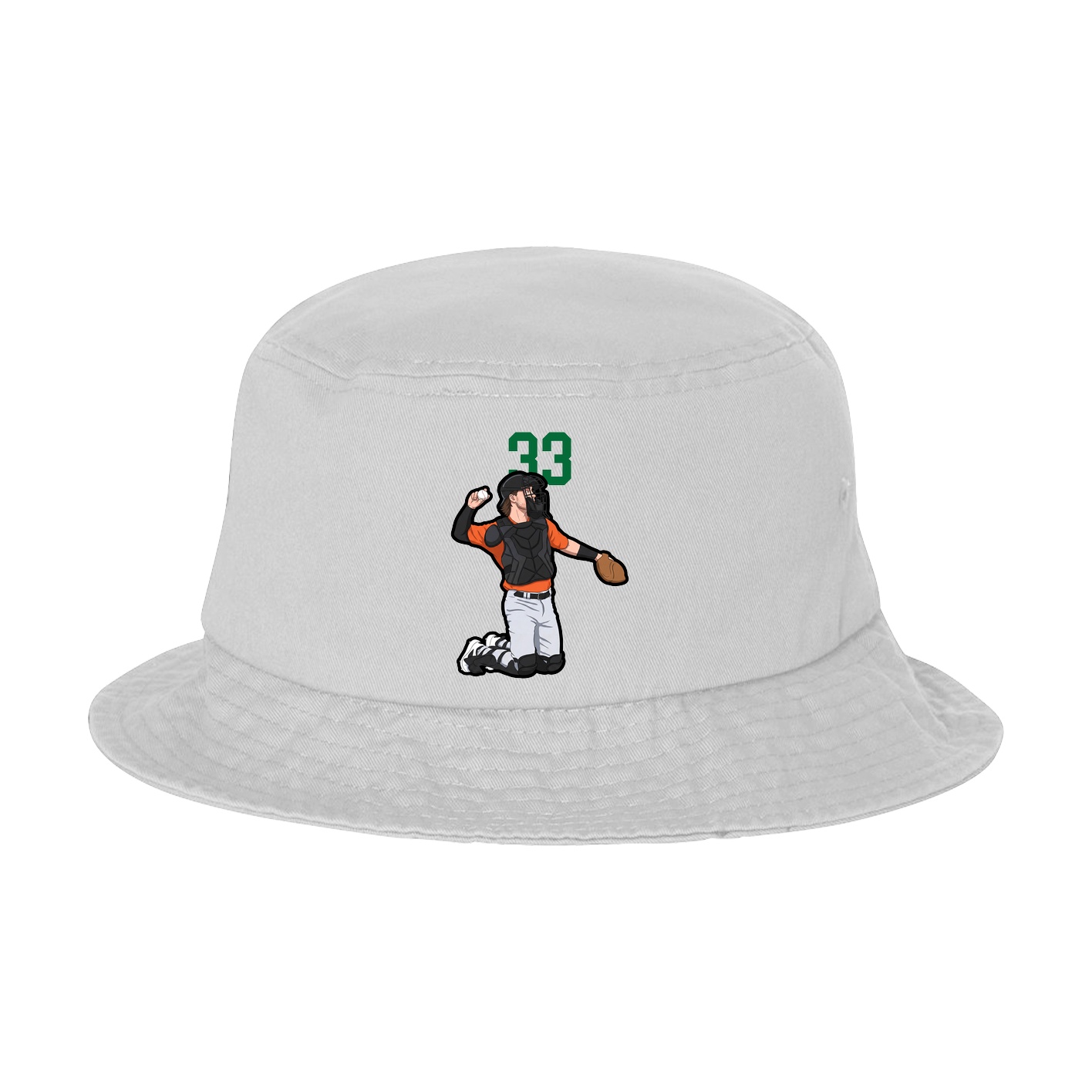 Bucket Cap — Number Top in White