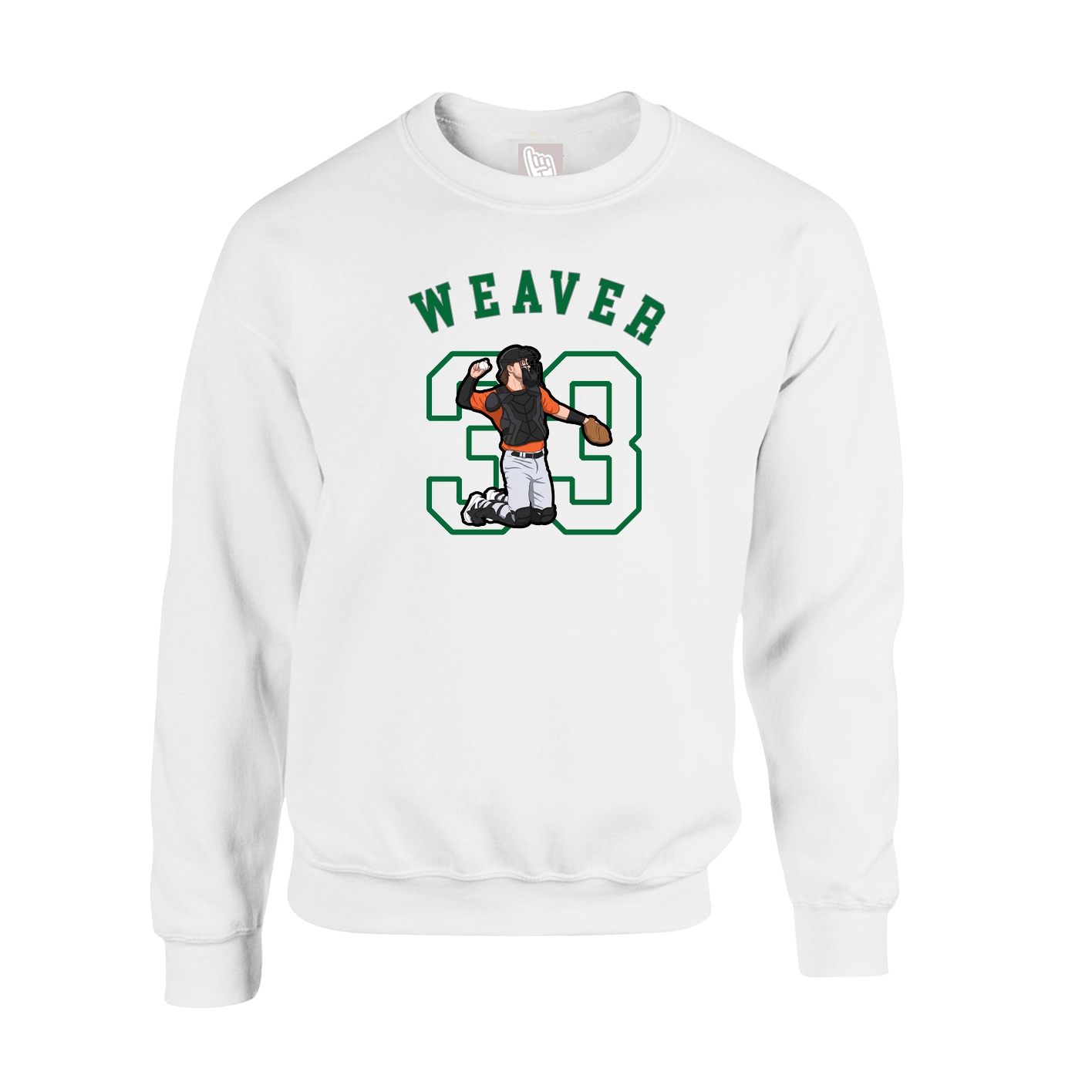 Fleece Crew — Shirsey Arch in White