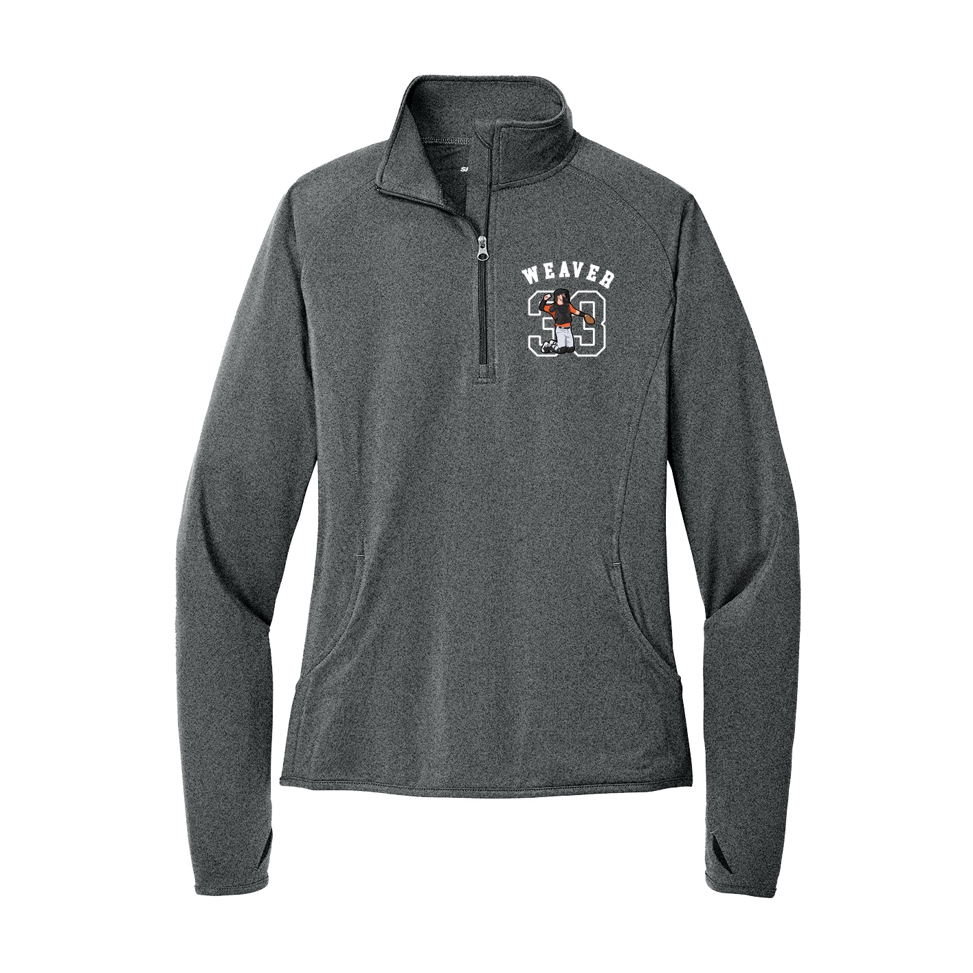 Women's Q-Zip Pullover — Shirsey Arch in Grey