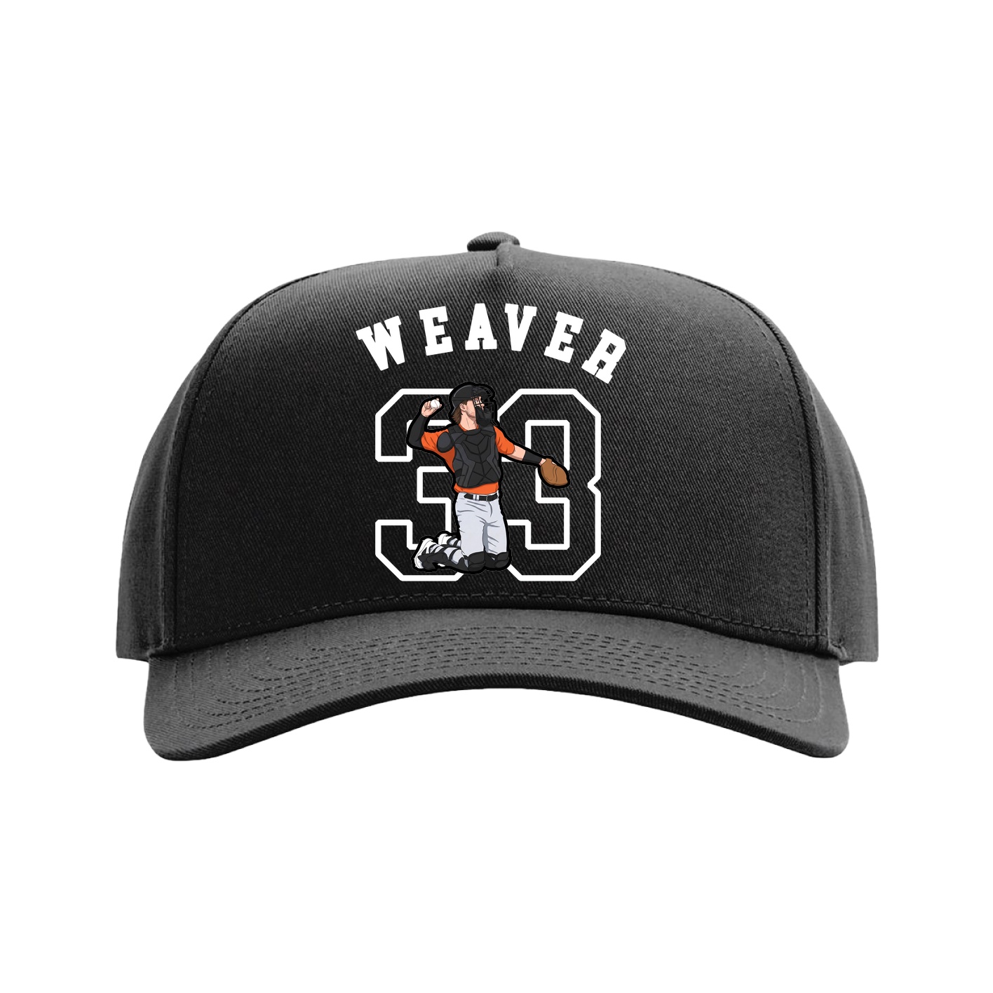 Full Fabric Five-Panel Champ Cap — Shirsey Arch in Black