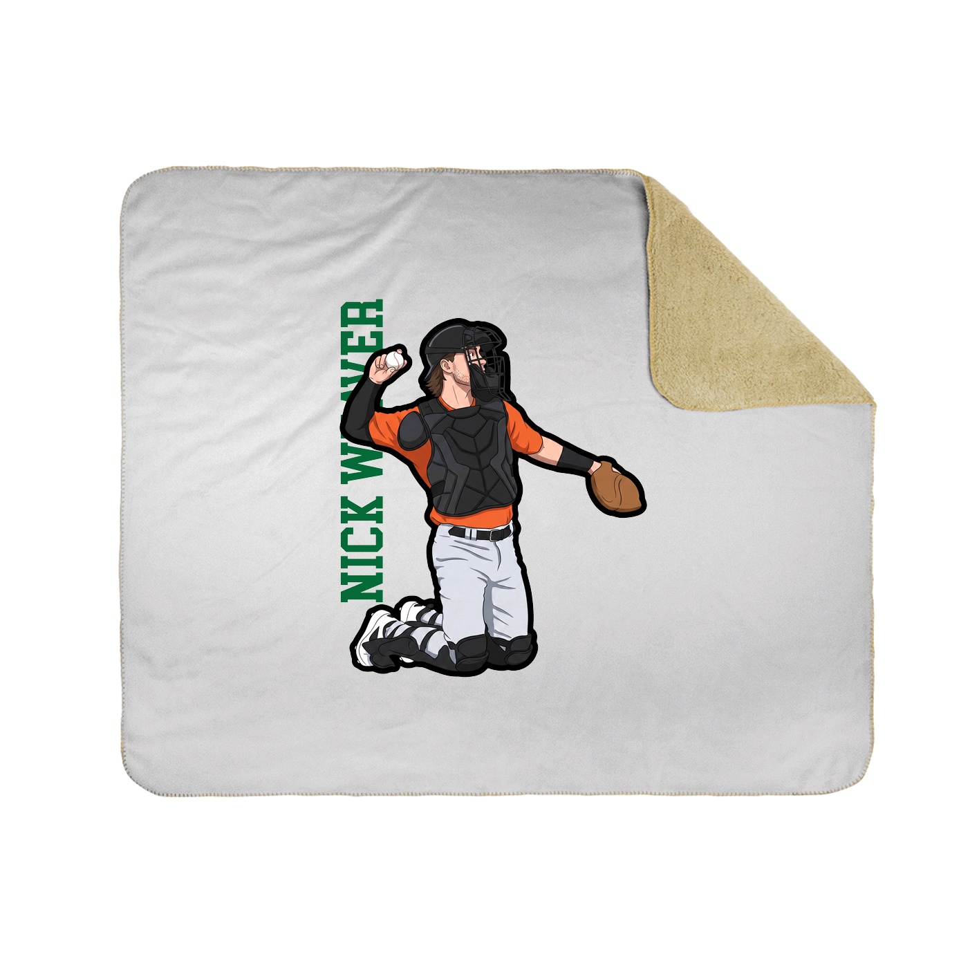 Throw Blanket — Name Vertical in White