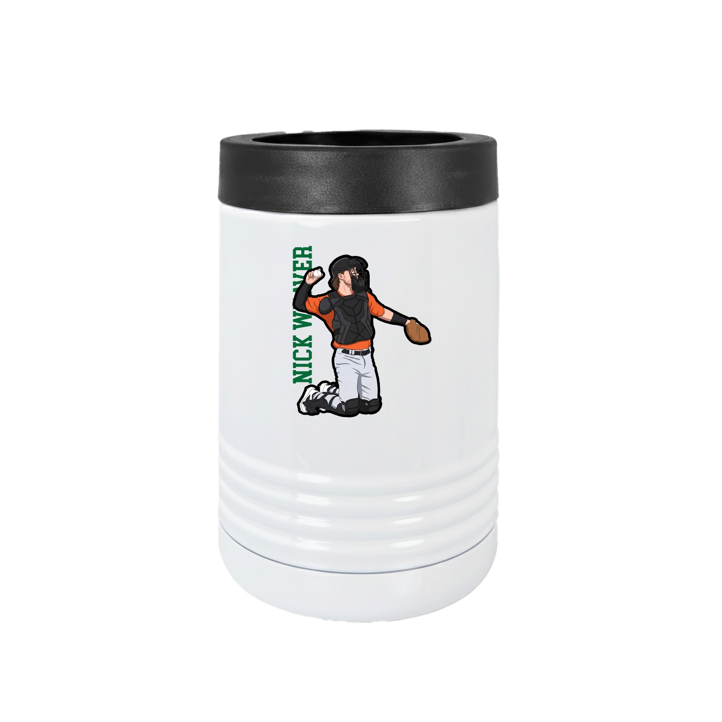 Beverage Holder — Name Vertical in White