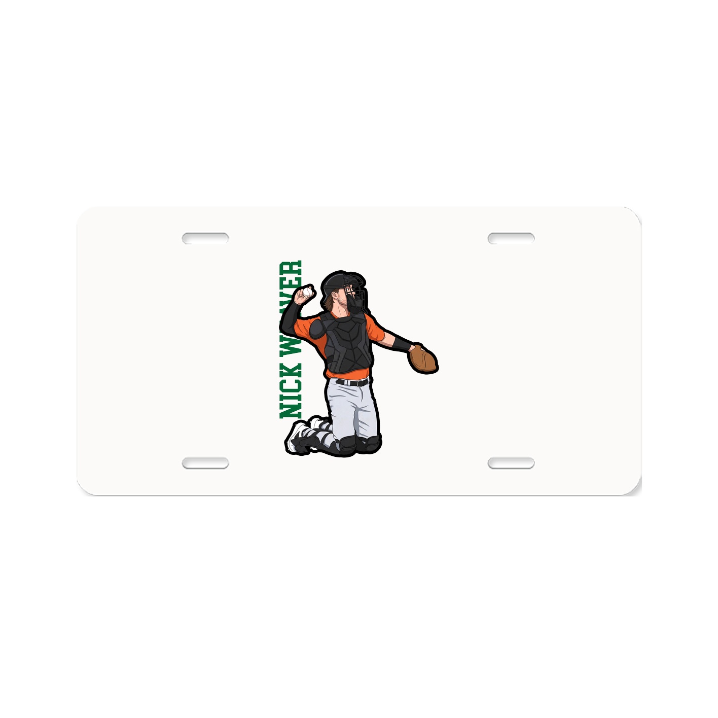 License Plate — Name Vertical in Classic