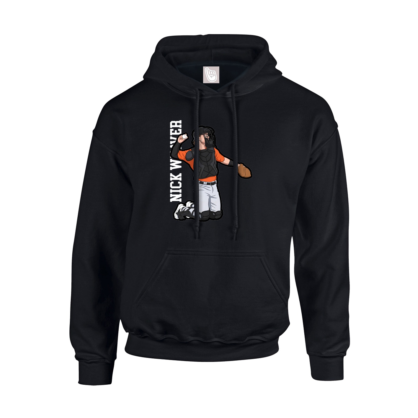 Hoodie — Name Vertical in Black