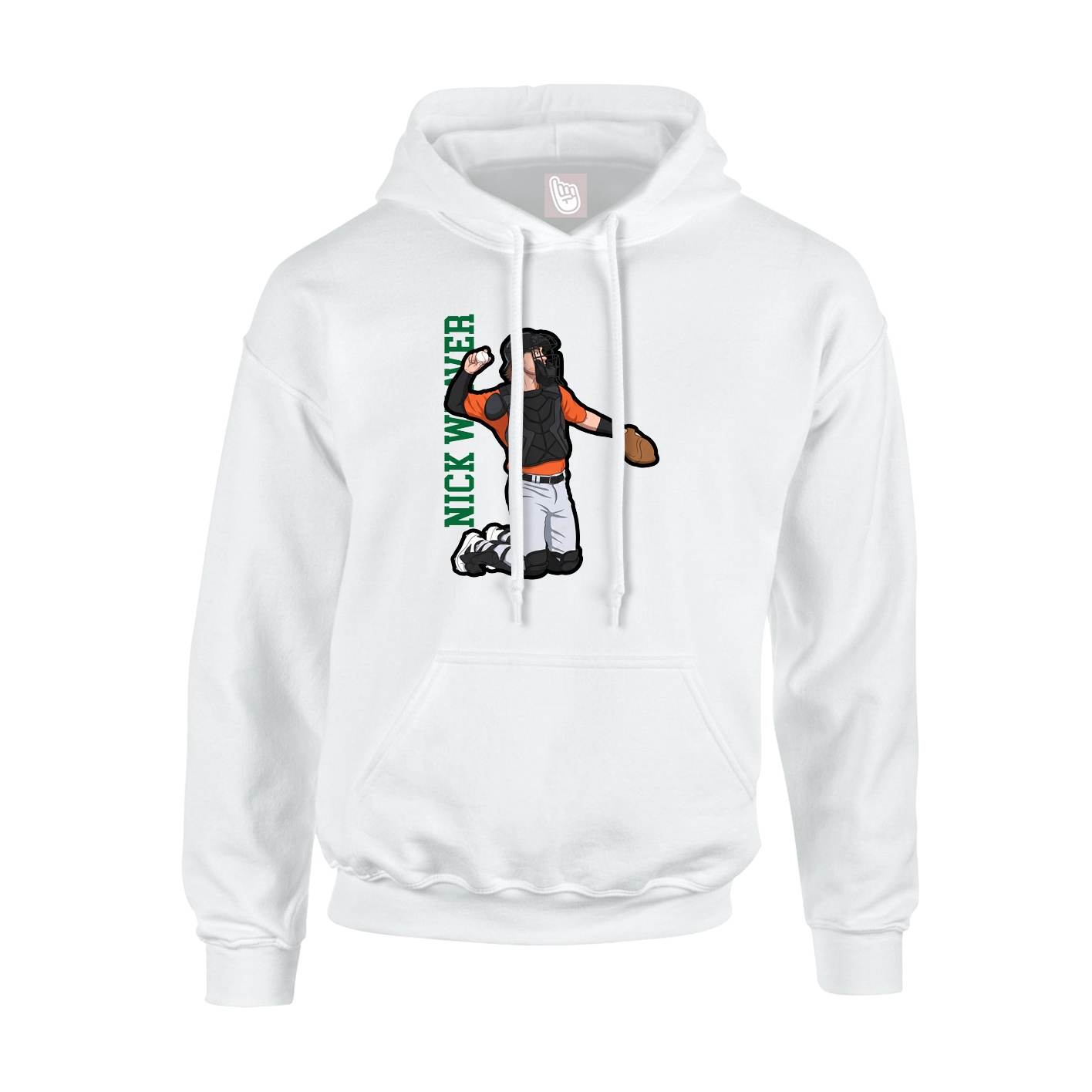 Hoodie — Name Vertical in White