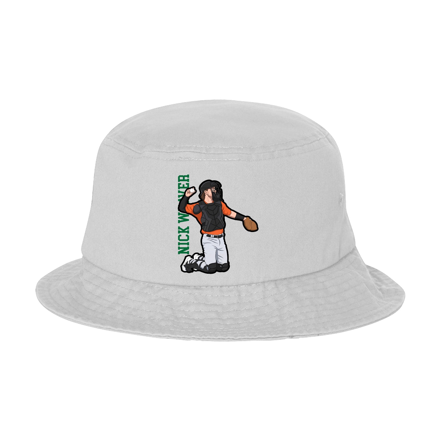 Bucket Cap — Name Vertical in White