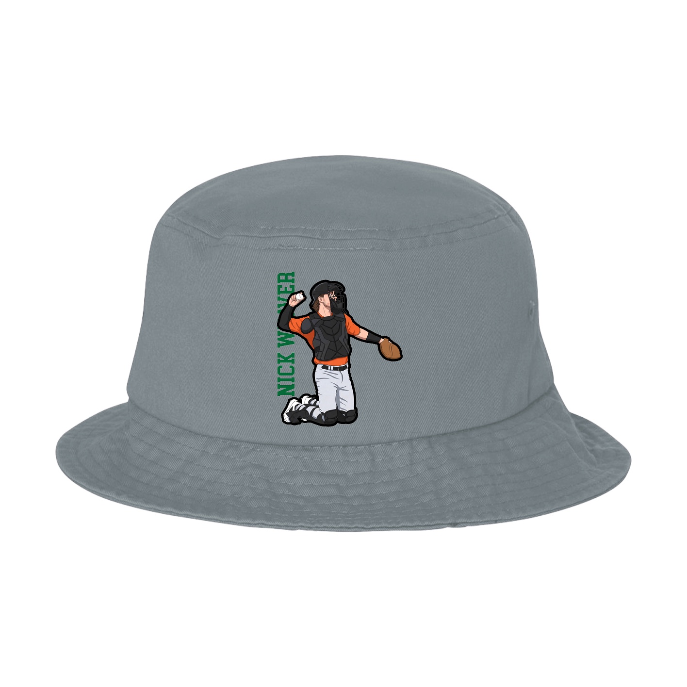 Bucket Cap — Name Vertical in Grey