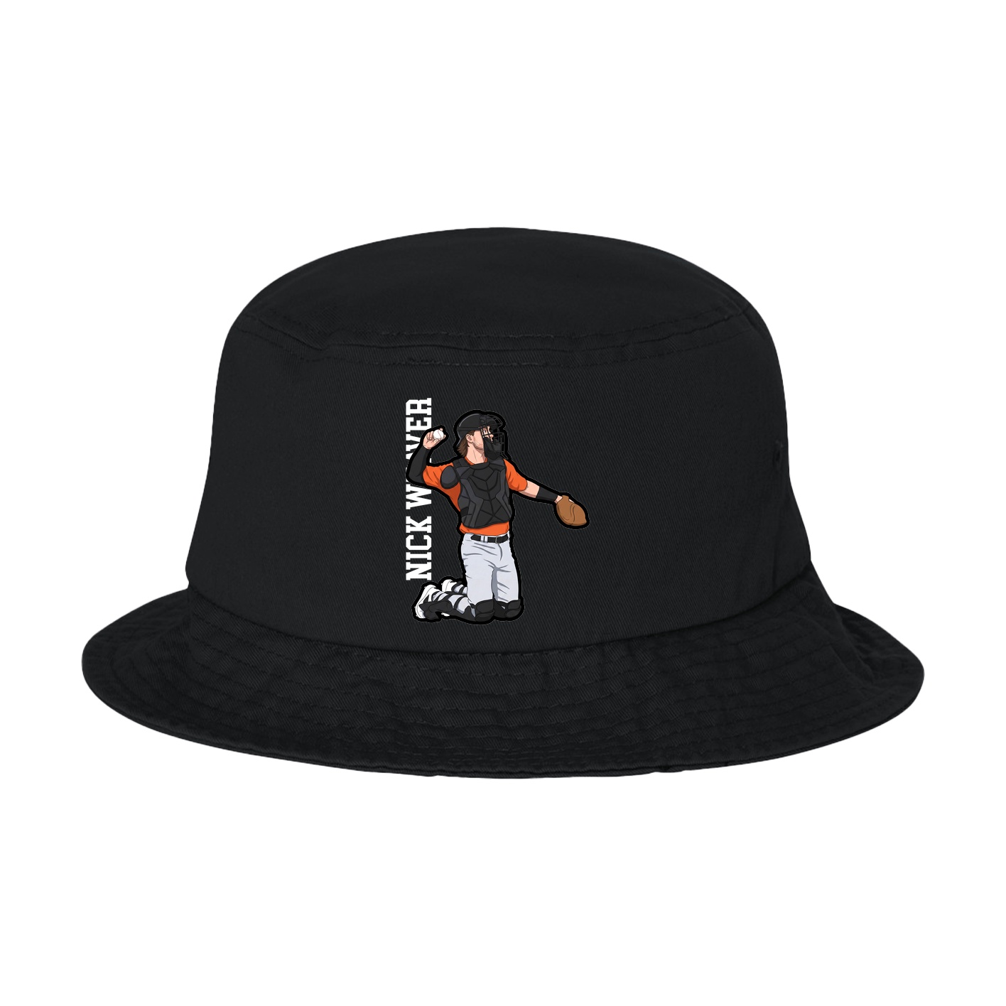 Bucket Cap — Name Vertical in Black