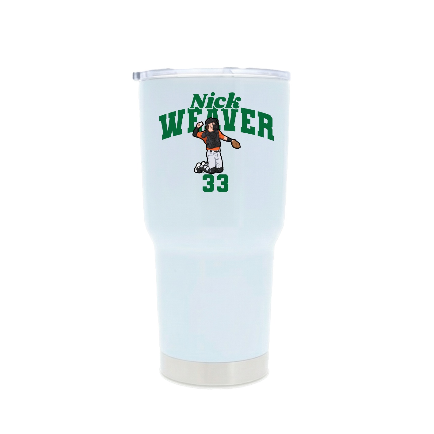 30oz Stainless Steel Tumbler — Signature Arch in White