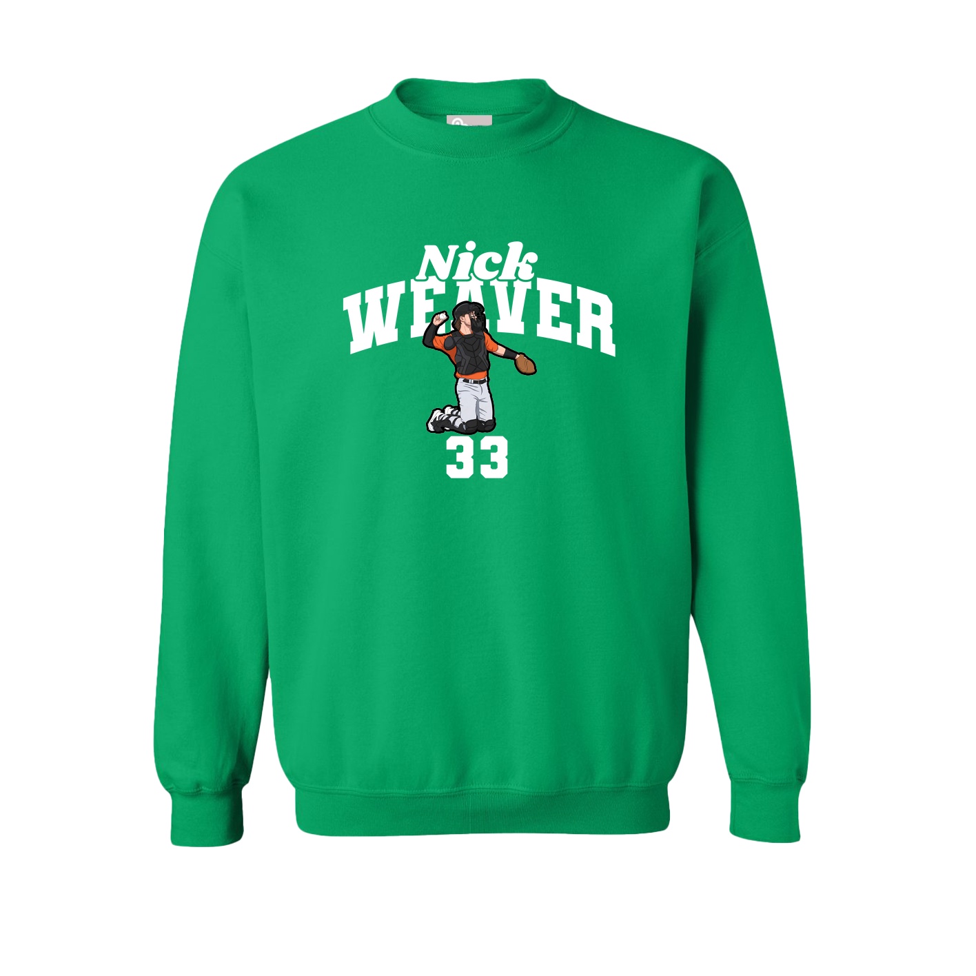 Fleece Crew — Signature Arch in Green