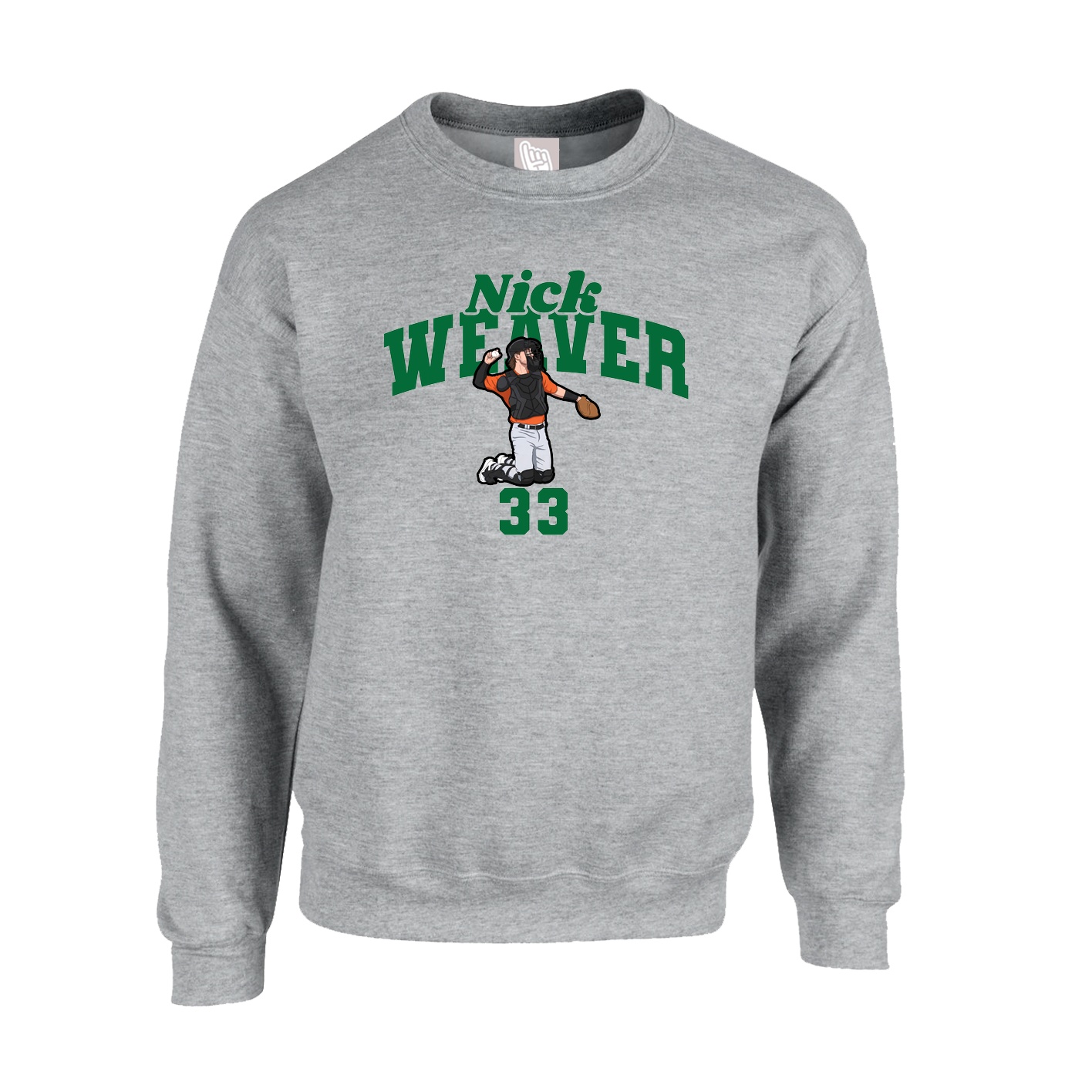 Fleece Crew — Signature Arch in Grey