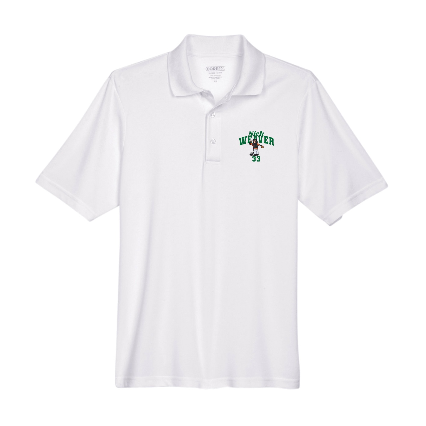 Performance Polo — Signature Arch in White
