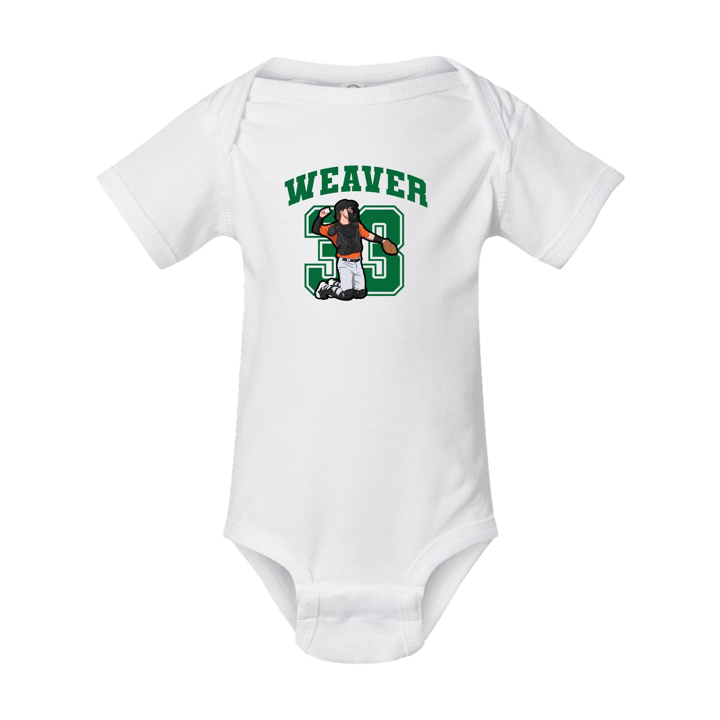 Baby Onesie — Number in White