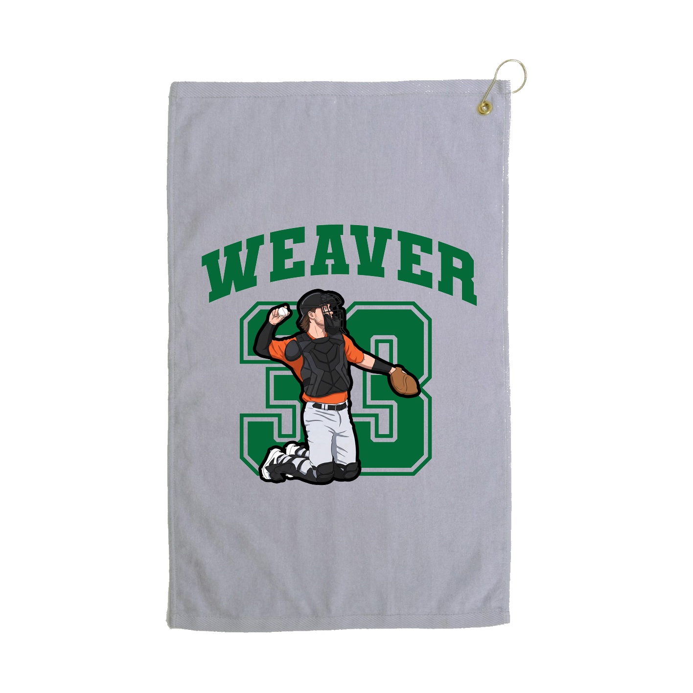 Golf Towel — Number in Grey