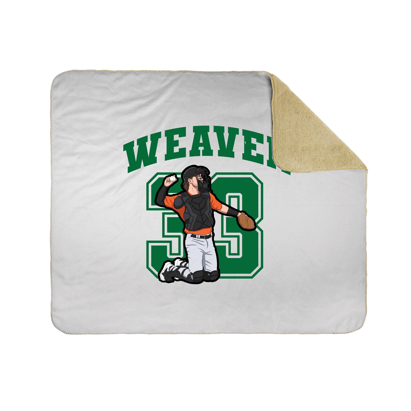 Throw Blanket — Number in White