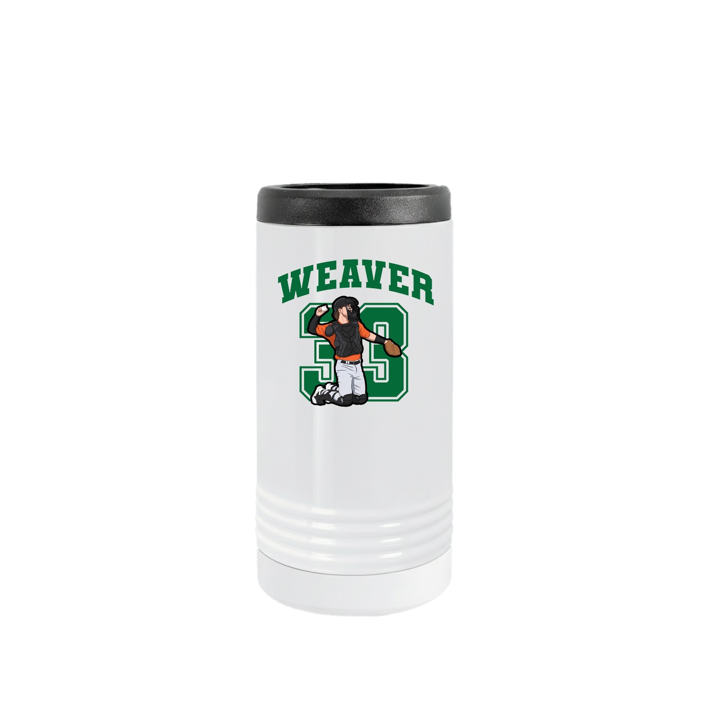 Slim Beverage Holder — Number in White
