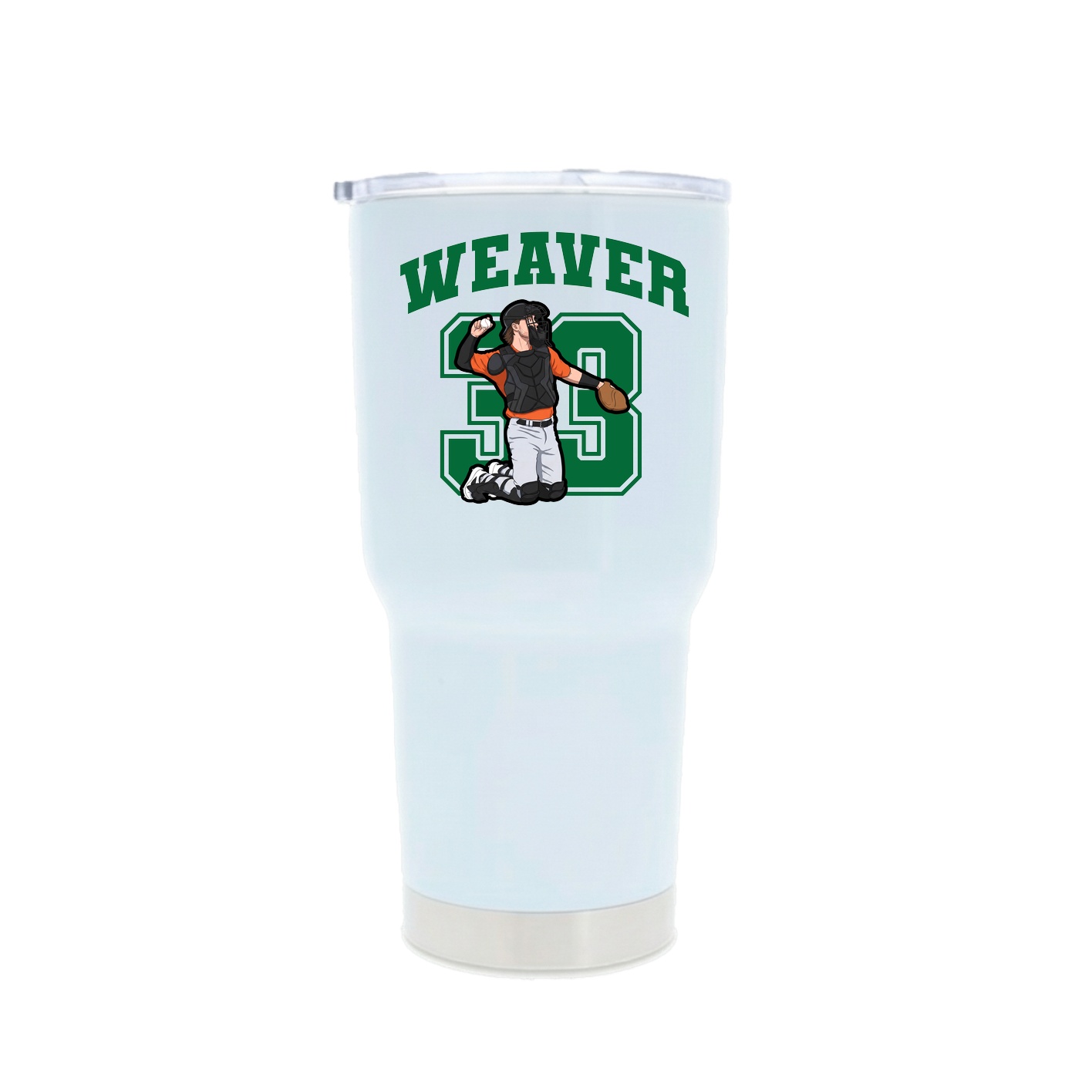 30oz Stainless Steel Tumbler — Number in White
